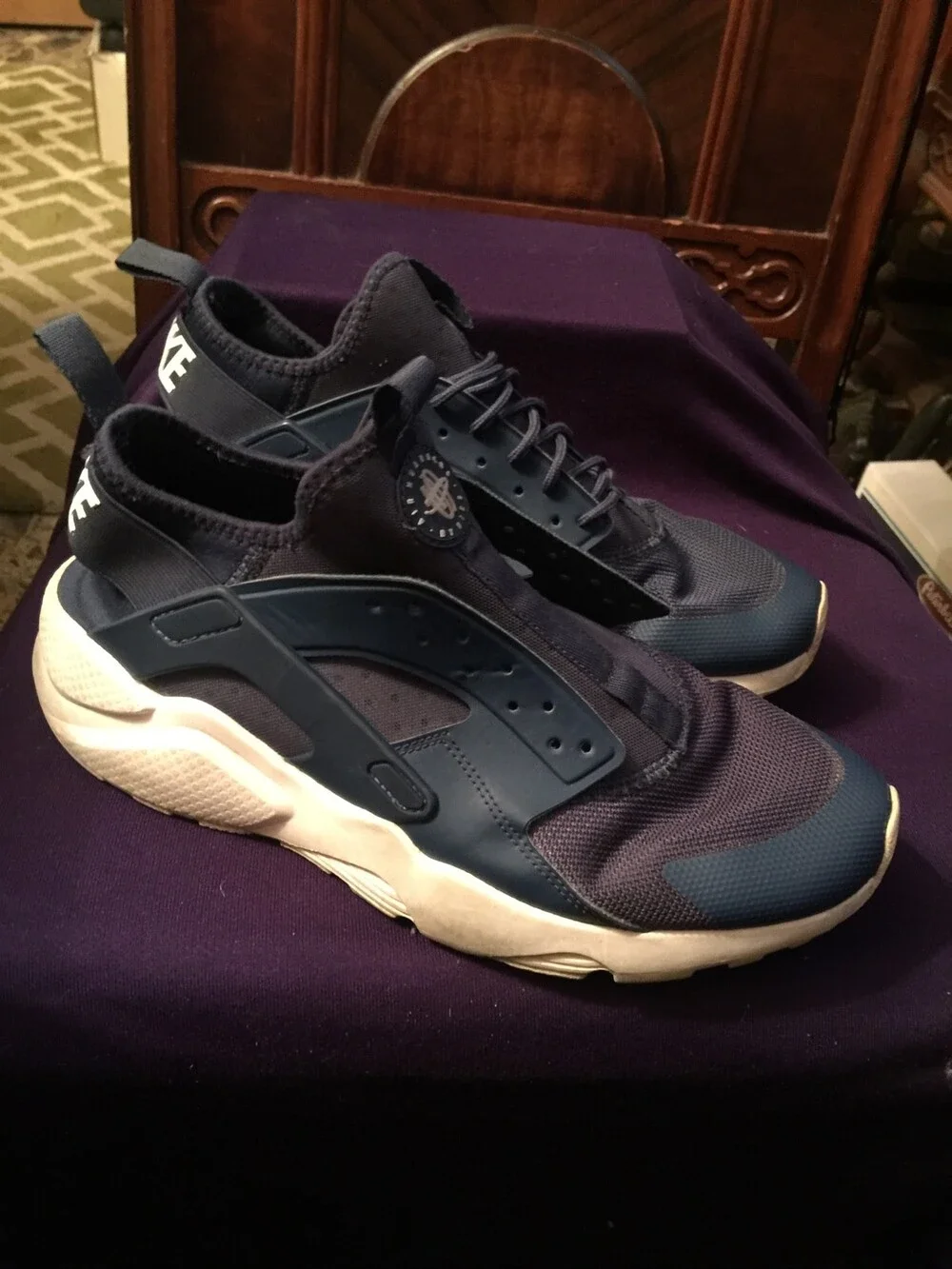 NiKe 10B Air Huarache Athletic Running Shoes Men's Sneakers Blue 819685-409